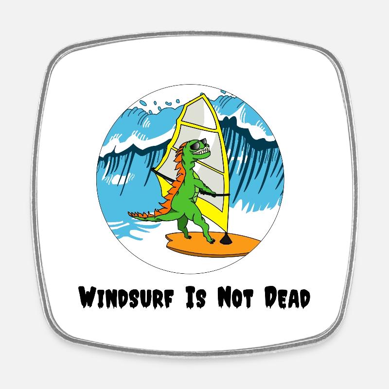 Wave spoke - Square fridge magnet - white