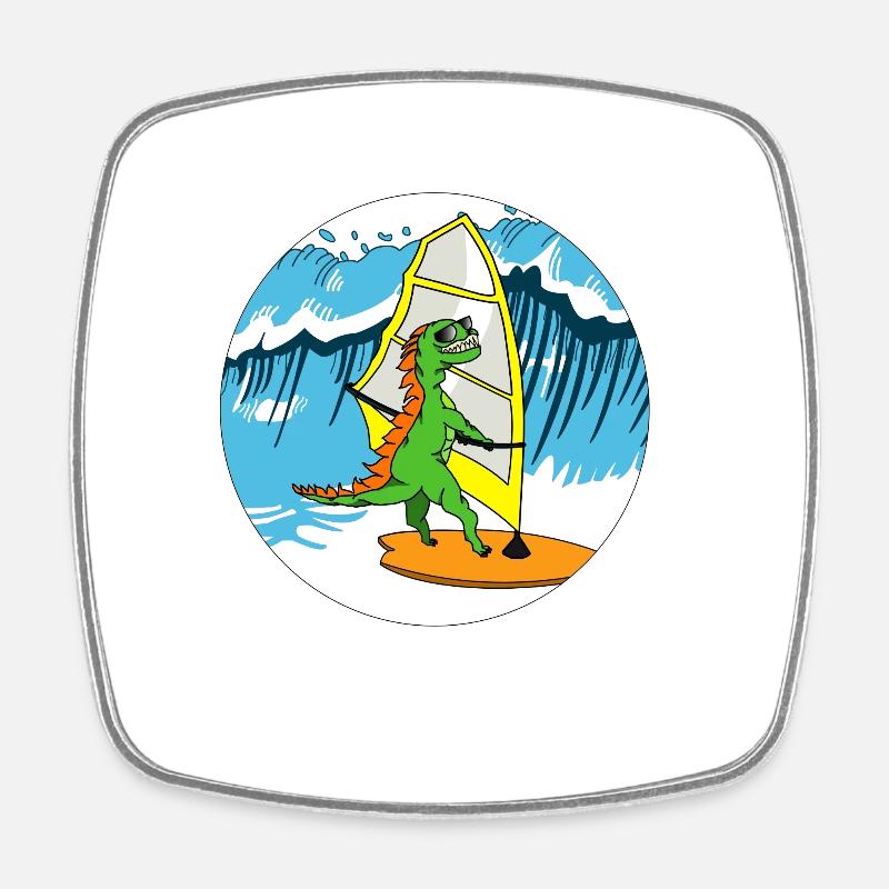 Wave spoke white - Square fridge magnet - white