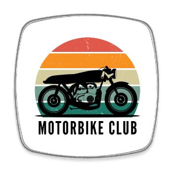 Logo design T Shirt motorbike club - Magnet carré - blanc - Devant