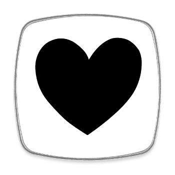 Herz Symbol Liebe süß Herzen rosa Zeichnung Vektor - Viereckiger Kühlschrankmagnet - Weiß - Vorne