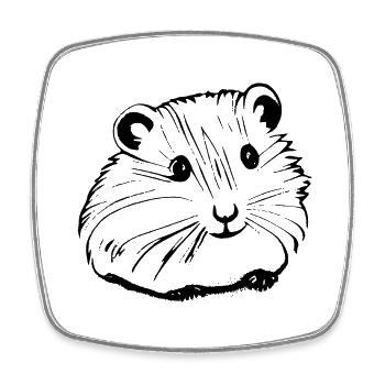 Hamster mignon animal rongeur animaux drôle animal 3 - Magnet carré - blanc - Devant