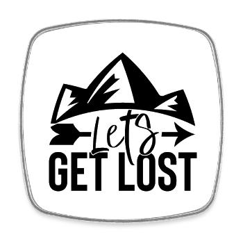 lass uns verlieren, Berge, wandern, trekking, hike - Viereckiger Kühlschrankmagnet - Weiß - Vorne