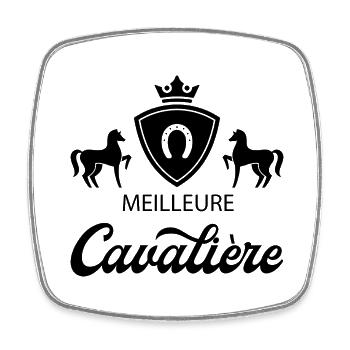 Meilleure cavalière. Idée cadeau. Equitation - Magnet carré - blanc - Devant