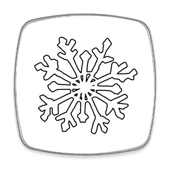 Flocon de neige Neige Hiver Noël froid 13 - Magnet carré - blanc - Devant