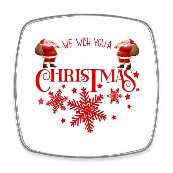 We wish you a Merry Christmas Santa - Square fridge magnet - white - Front