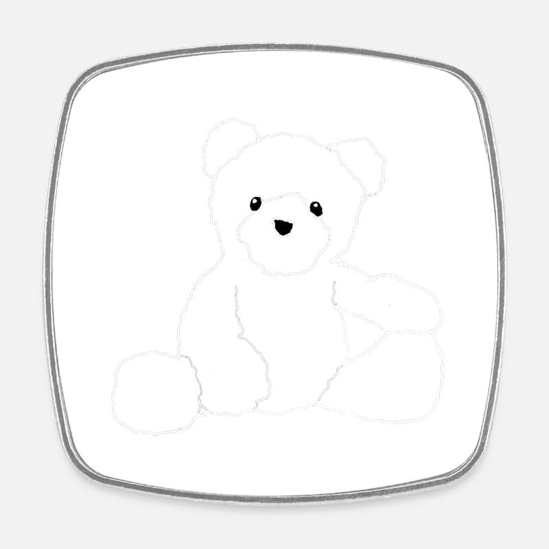 Teddy - Magnet carré - blanc