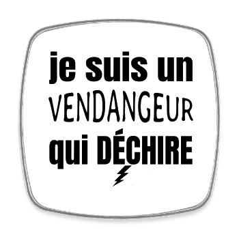 vendangeur qui déchire - Magnet carré - blanc - Devant