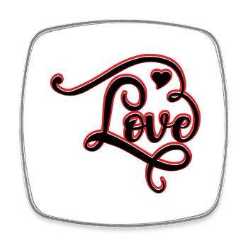 Love - Square fridge magnet - white - Front