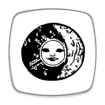 Sun Moon Mosaic Astrology Symbol Vector 03 - Square fridge magnet - white - Front