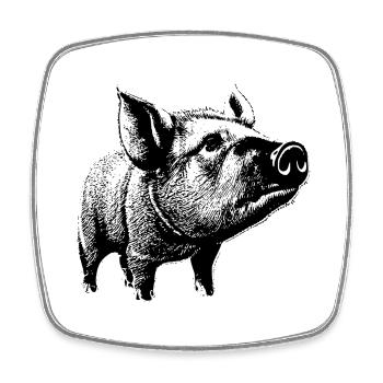 pig sweet pigs pigs animal animals 1 - Square fridge magnet - white - Front