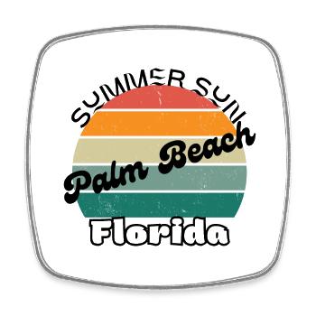 Palm Beach Floride - Magnet carré - blanc - Devant
