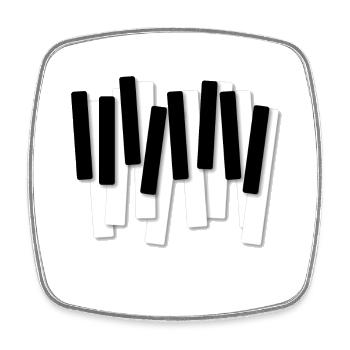 DAS LEBEN IST WIE EIN PIANO KEYBOARD ART DESIGN - Viereckiger Kühlschrankmagnet - Weiß - Vorne