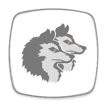Team Logo Wolf Pack - Square fridge magnet - white - Front