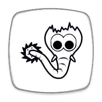 The funny bizarre imaginative Sägofant - Square fridge magnet - white - Front