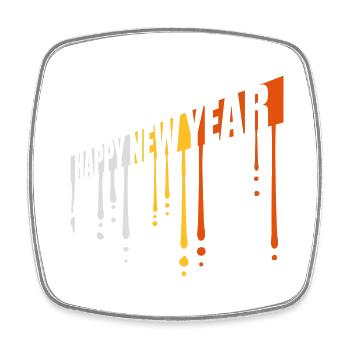 happy new year Zitat - Viereckiger Kühlschrankmagnet - Weiß - Vorne