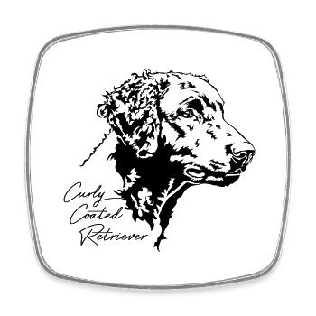 CURLY COATED RETRIEVER Hunde Portrait Wilsigns - Viereckiger Kühlschrankmagnet - Weiß - Vorne