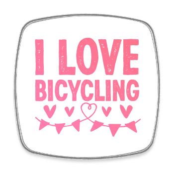 Ich Liebe Fahrradfahren - Viereckiger Kühlschrankmagnet - Weiß - Vorne