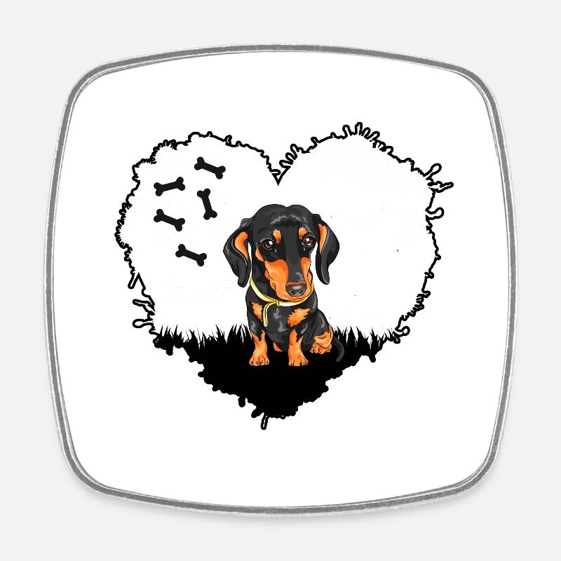 Teckel teckel Chien de chasse Teckel Teckel Ami - Magnet carré - blanc