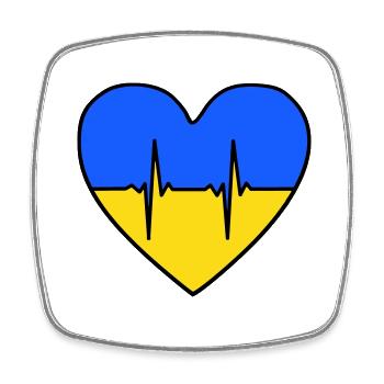 Cœur d’Ukraine - Magnet carré - blanc - Devant
