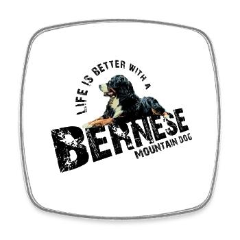 Berner Sennenhund - Viereckiger Kühlschrankmagnet - Weiß - Vorne