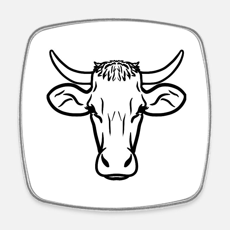 Cow black - Square fridge magnet - white