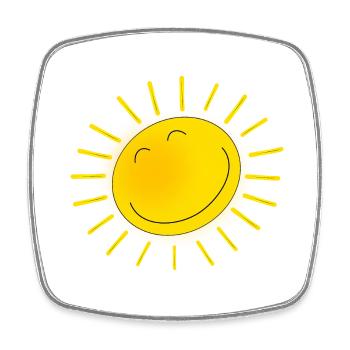 friendly sun - Square fridge magnet - white - Front
