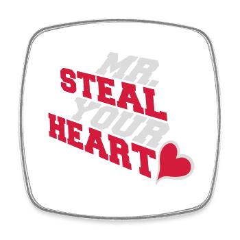 mr steal your heart - Viereckiger Kühlschrankmagnet - Weiß - Vorne
