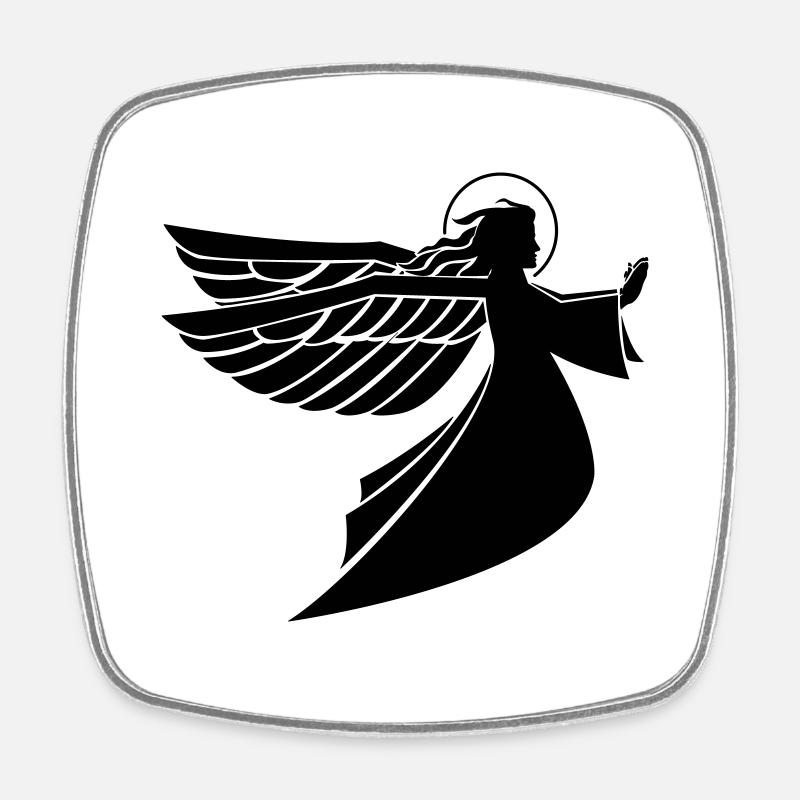 Angel praying - Square fridge magnet - white