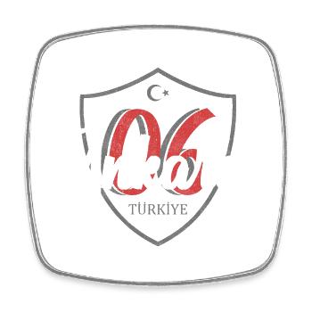 Ankara - Viereckiger Kühlschrankmagnet - Weiß - Vorne