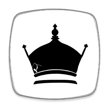 Crown Symbol King and Queen Love Vector 5 - Square fridge magnet - white - Front