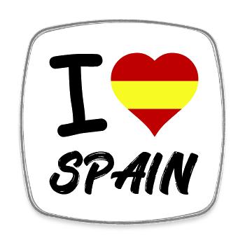 I Love Spain - Viereckiger Kühlschrankmagnet - Weiß - Vorne