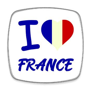 I Love France - Viereckiger Kühlschrankmagnet - Weiß - Vorne