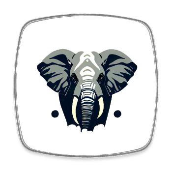 Little Elephant Cartoon Cute Love Adventure 8 - Square fridge magnet - white - Front