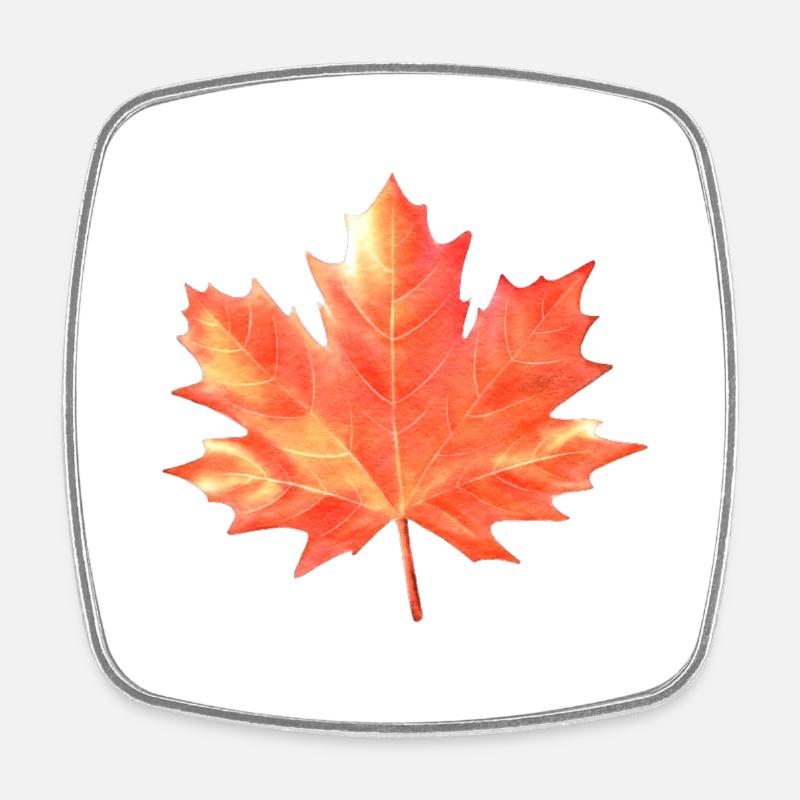 Maple Leaf Couleurs colorées Maple Tree Forest Warm - Magnet carré - blanc