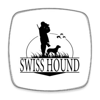 SWISS HOUND Jagdhunderasse Jäger Jagdhund Wilsigns - Viereckiger Kühlschrankmagnet - Weiß - Vorne