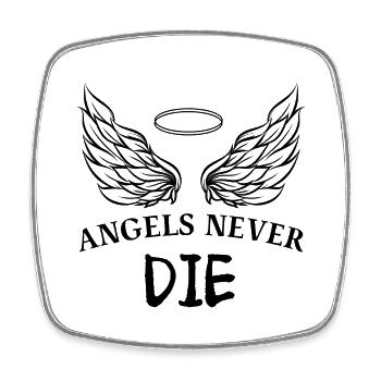ANGELS NEVER DIE - Square fridge magnet - white - Front