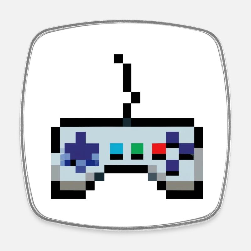 Pixelart Game Controller Gaming - Magnet carré - blanc