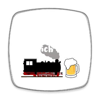 Eisenbahn Dampflok Bier Eisenbahner Zug - Viereckiger Kühlschrankmagnet - Weiß - Vorne
