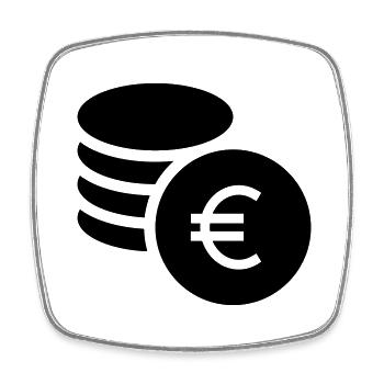 Euro, millionaire, savings - Square fridge magnet - white - Front