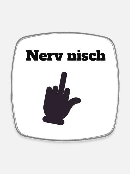 Nerv nisch - Viereckiger Kühlschrankmagnet - Weiß
