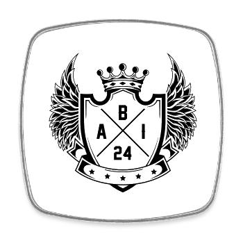 Abi 2024 - Viereckiger Kühlschrankmagnet - Weiß - Vorne