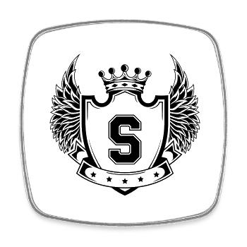 Wappen S - Viereckiger Kühlschrankmagnet - Weiß - Vorne