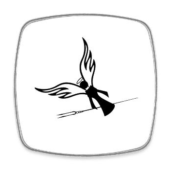 Angel with lance - Square fridge magnet - white - Front