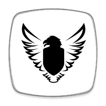 eagle-bird-ecuson-bouclier-shild-wing-01 - Magnet carré - blanc - Devant