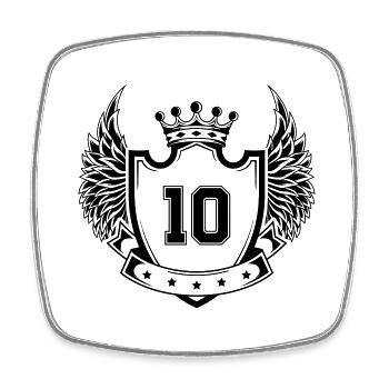 Wappen 10 - Viereckiger Kühlschrankmagnet - Weiß - Vorne