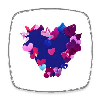 Saint-Valentin Fête des mères Fiançailles Mariage Amour - Magnet carré - blanc - Devant