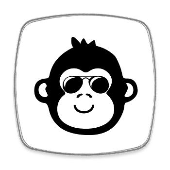 affe cool - Viereckiger Kühlschrankmagnet - Weiß - Vorne