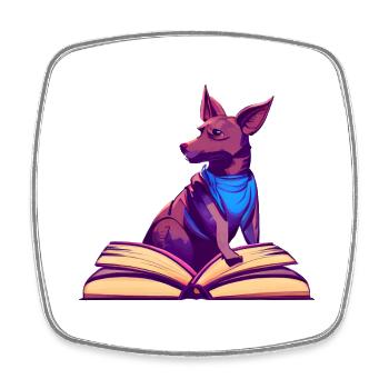Dog Owners Dogs Read Book Terrier Dog Books - Square fridge magnet - white - Front