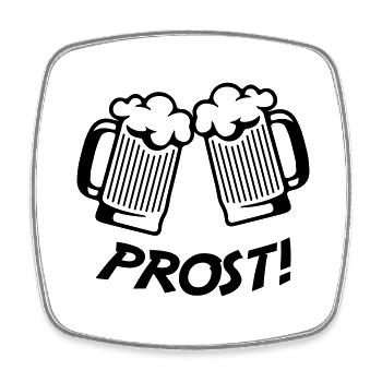 bier prost - Viereckiger Kühlschrankmagnet - Weiß - Vorne