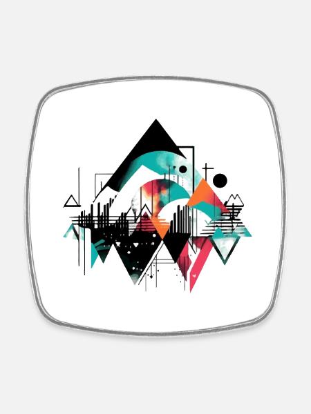 Géométrie urbaine - Magnet carré - blanc